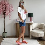 Tee shirt Lou rose fluo