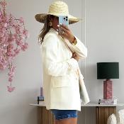 Blazer oversize ecru (taille grand)
