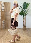 Jupe short Laly choco