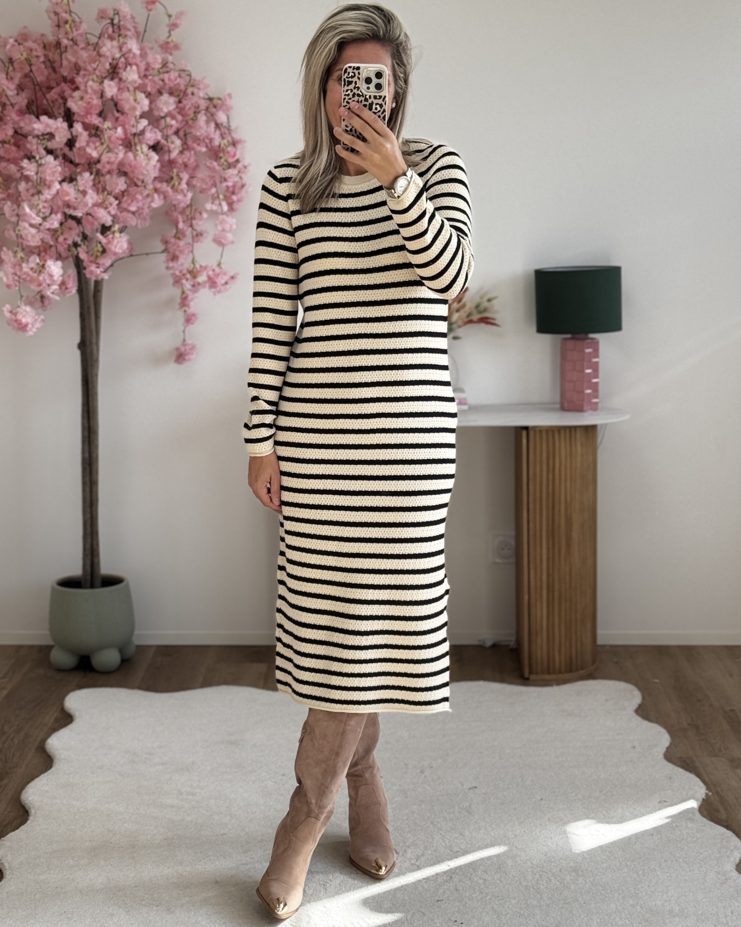 Robe marinière rayures noires