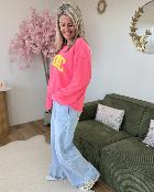 Sweat Iconic fushia jaune