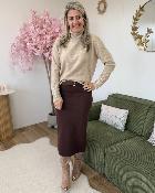 Jupe en maille ceinturée