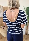 Tee shirt bjoux marine