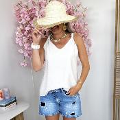 Top Flore beige