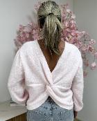 Pull dos croisé rose