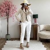Perfecto suédine beige (taille grand)