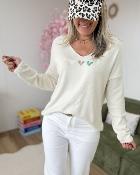 Pull 3 Coeurs écru