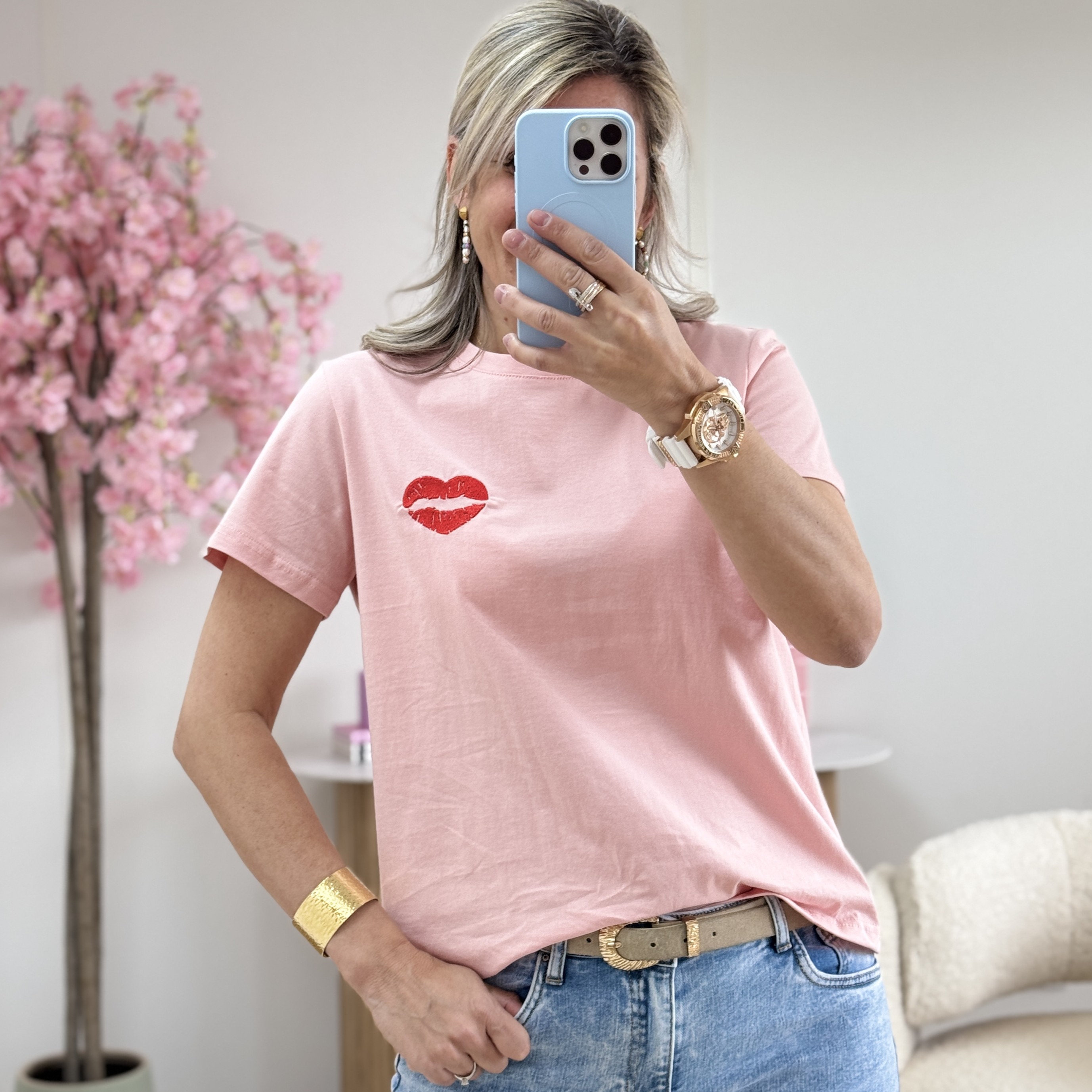 Tee shirt lips rose