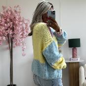 Gilet Carine jaune rose bleu