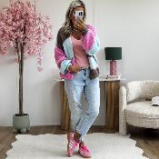 Gilet Carine rose chocolat