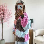Gilet Carine rose chocolat