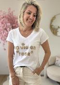 Tee shirt la vie en rose beige