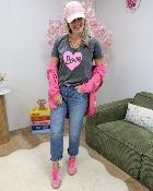 Tee shirt Leslie gris rose