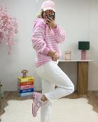 Sweat en maille rose