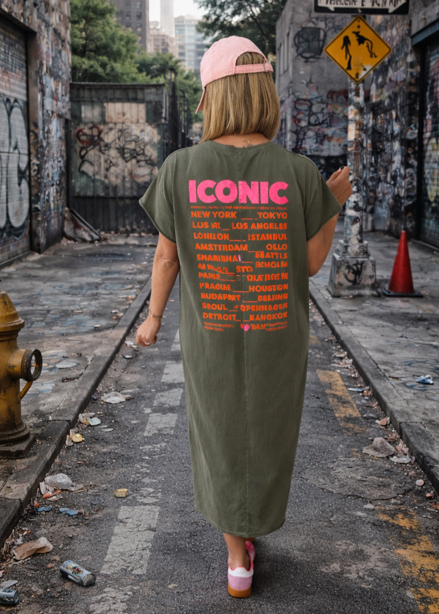 Robe T shirt iconic kaki