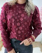 Pull flowers bordeaux