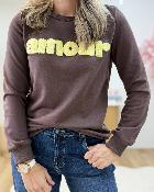 Sweat Amour choco jaune