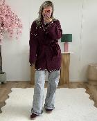 Gilet clouté bordeaux