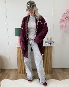 Gilet clouté bordeaux