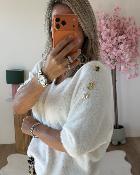 Pull Bijoux blanc