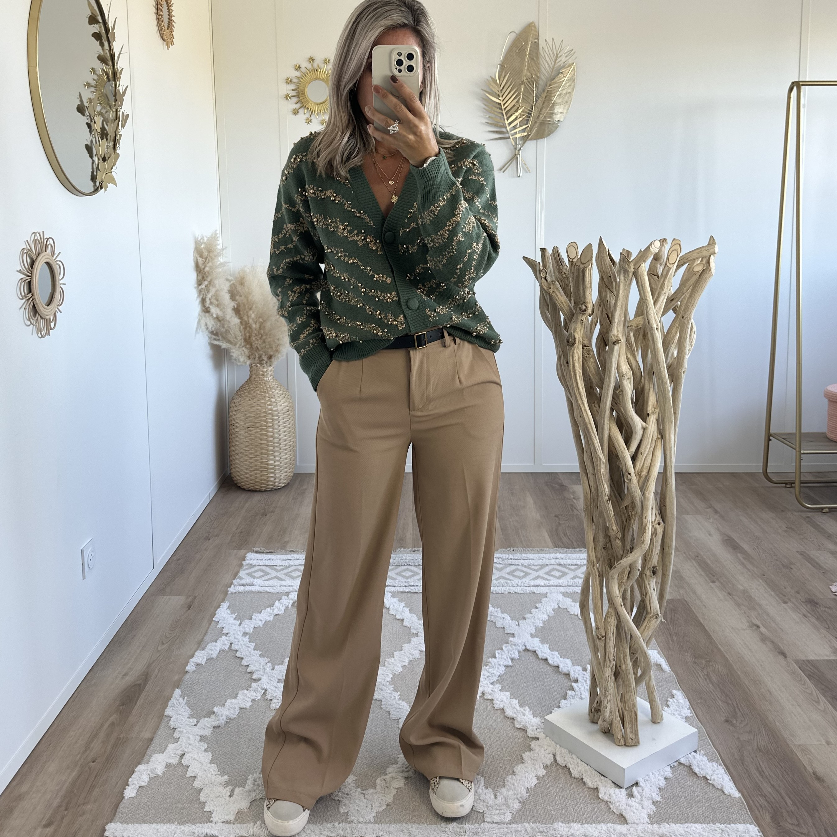 Pantalon à pince camel