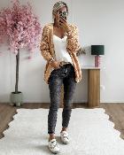 Gilet grosse maille saumon