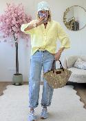 Blouse en lin jaune