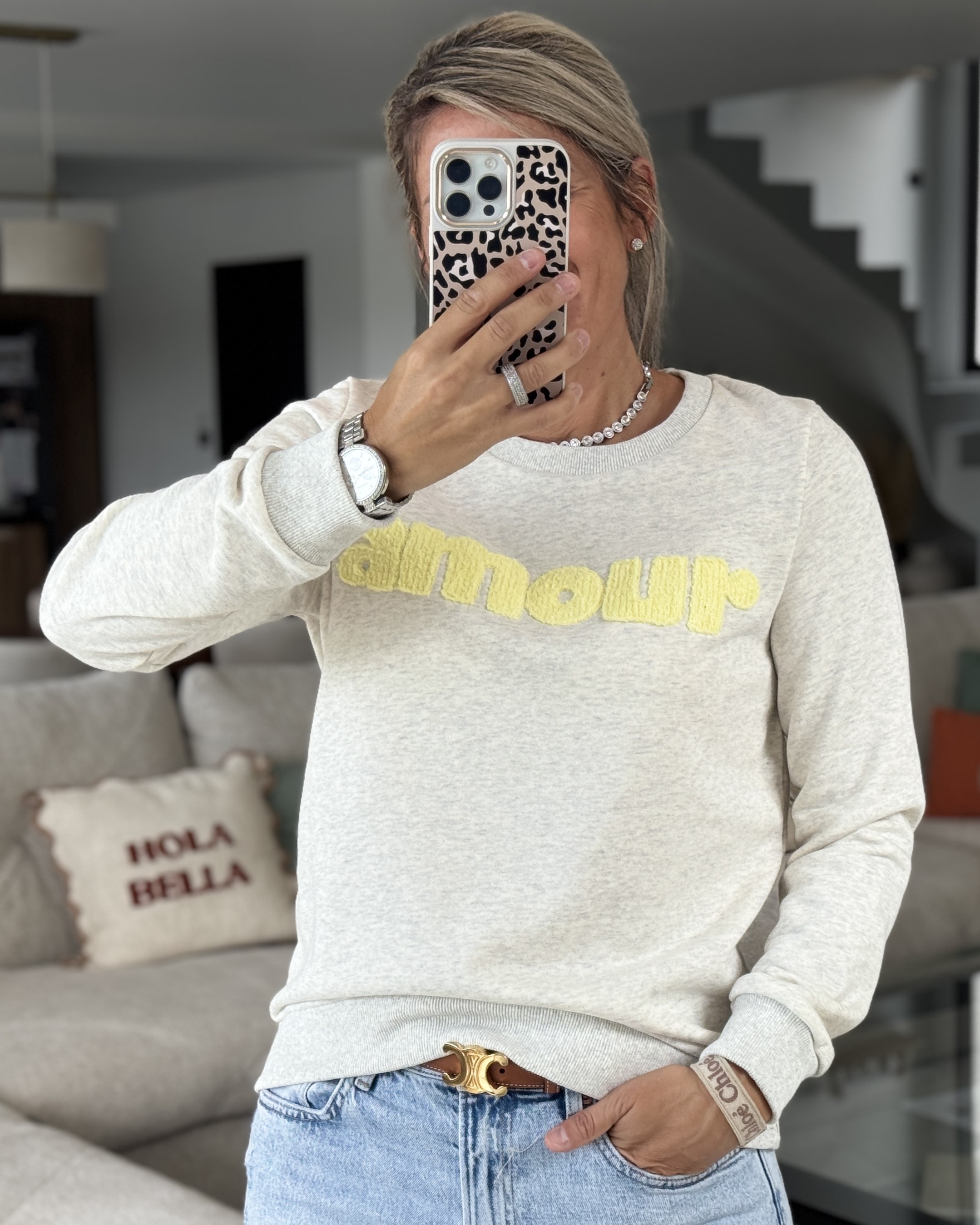 Sweat Amour jaune