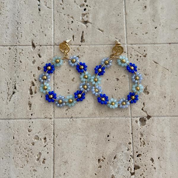 Boucles flowers bleu