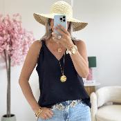 Top Flore noire