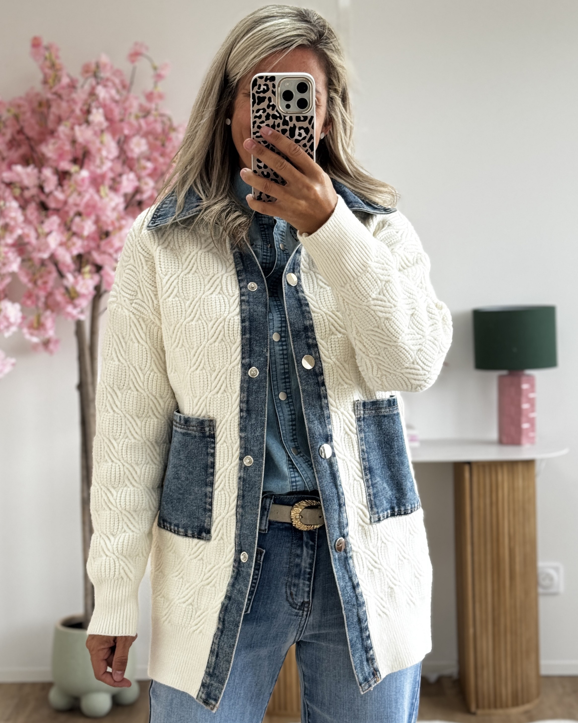 Gilet veste jeans long