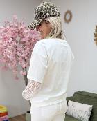 Tee shirt dentelle blanc