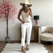 Debardeur lin beige