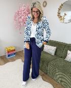 Pantalon en lin marine