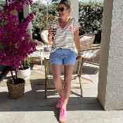 Tee shirt Monica kaki rose