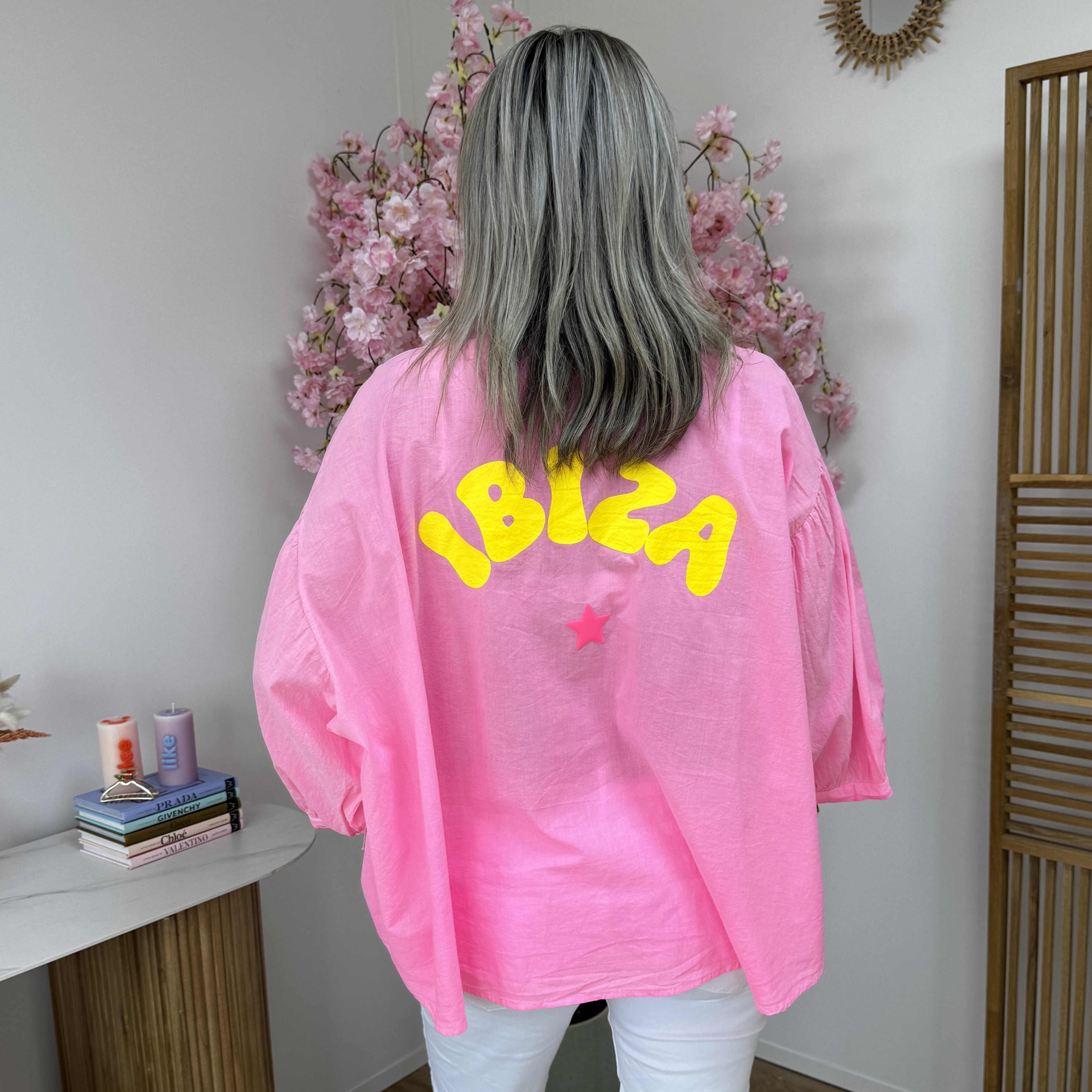 Chemise Ibiza rose fluo