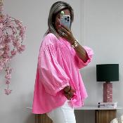 Chemise Ibiza rose fluo