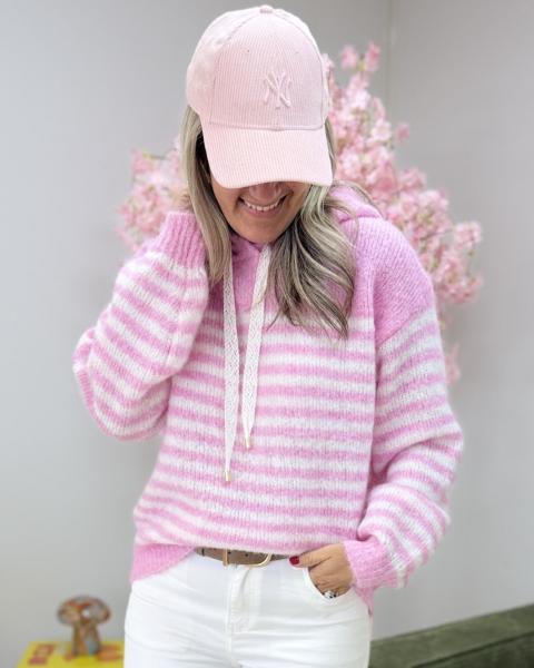 Sweat en maille rose