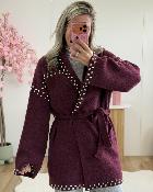 Gilet clouté bordeaux