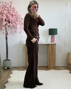 Pantalon glitter marron