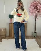 Sweat bisou magique ecru