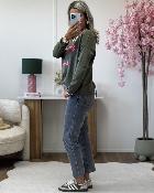 Pull mlle en leopard kaki