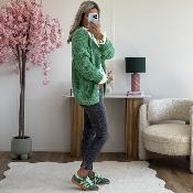Gilet grosse maille vert