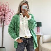 Gilet grosse maille vert