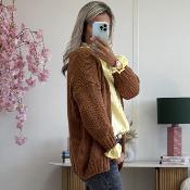 Gilet grosse maille marron