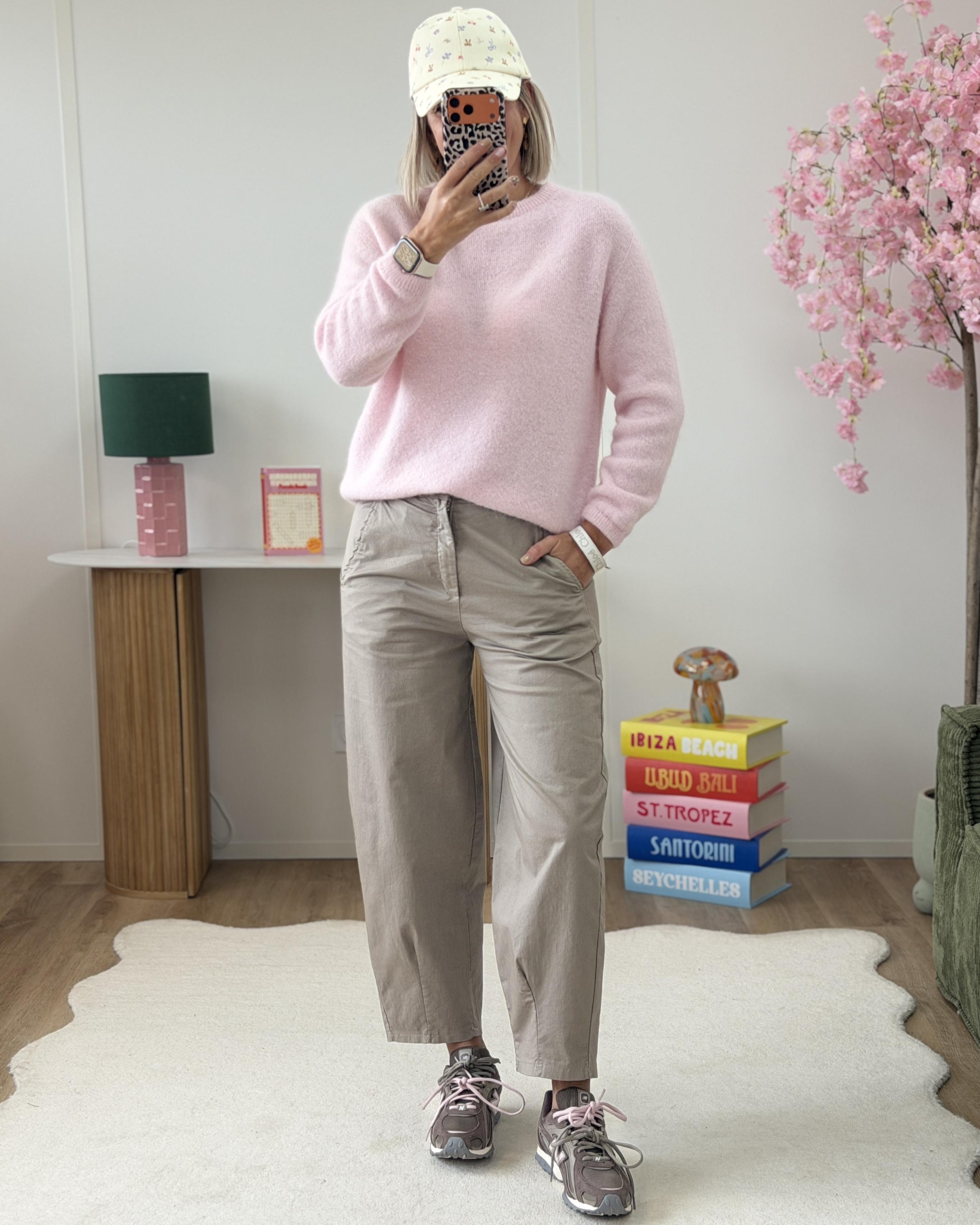 Pantalon Barrel taupe
