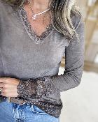 Sous pull dentelle chocolat