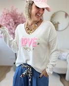 Pull love yourself blanc
