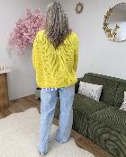 Gilet grosse maille jaune