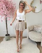 Jupe short Mona taupe